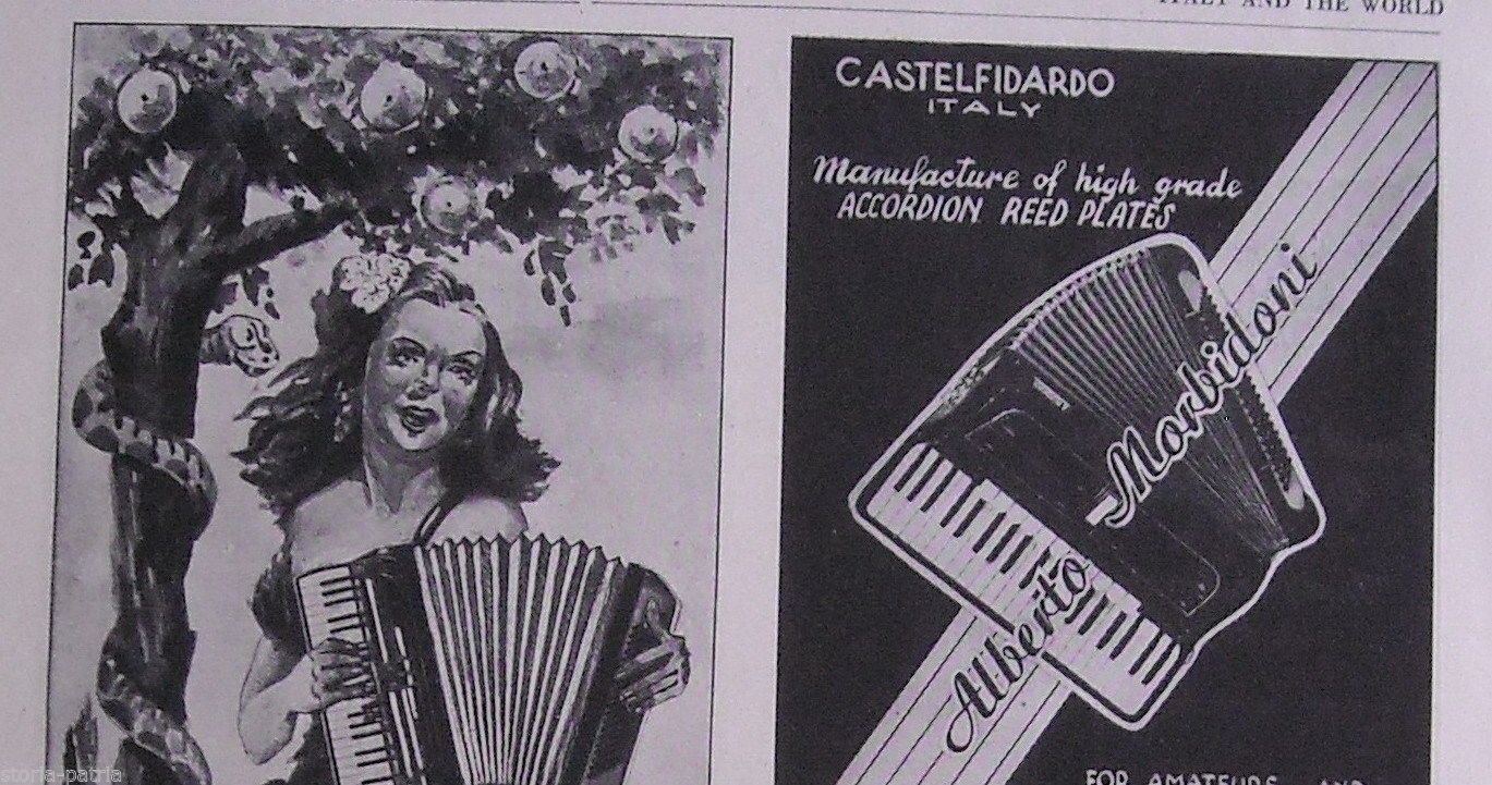 Pubblicità Fisarmoniche Marchigiane Guerrini Pigini Anni '40