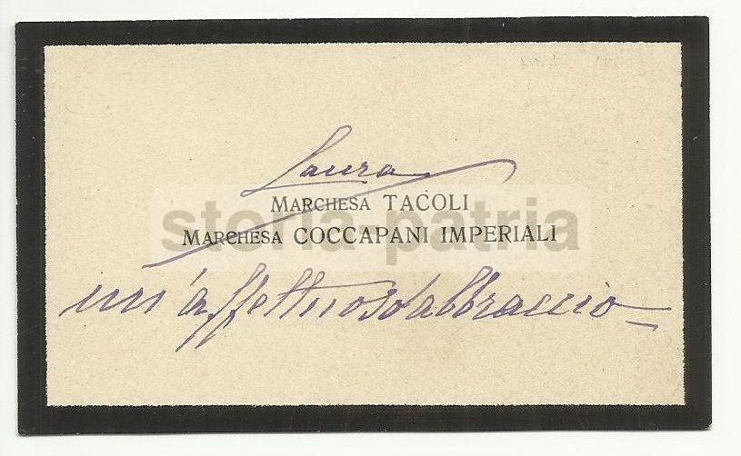 Biglietto Da Visita Marchesa Tacoli E Marchesa Coccapani Imperiali