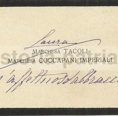 Biglietto Da Visita Marchesa Tacoli E Marchesa Coccapani Imperiali