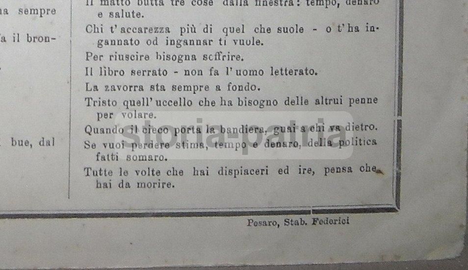 Cartello Pubblicitario Farmacia Ruggeri Pesaro Proverbi Anni '20