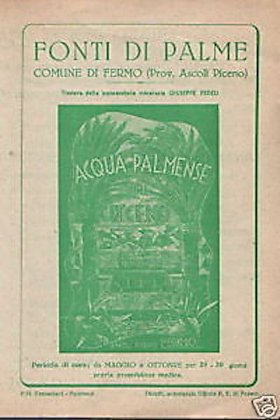 Acqua Palmense Del Piceno, Fermo: Pieghevole Pubblicitario (anni '50)