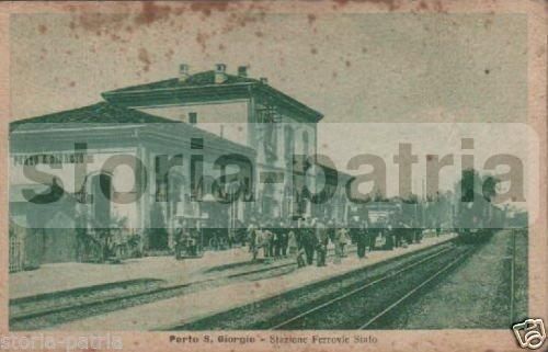 Cartolina Antica Stazione Ferroviaria Porto San Giorgio 1919
