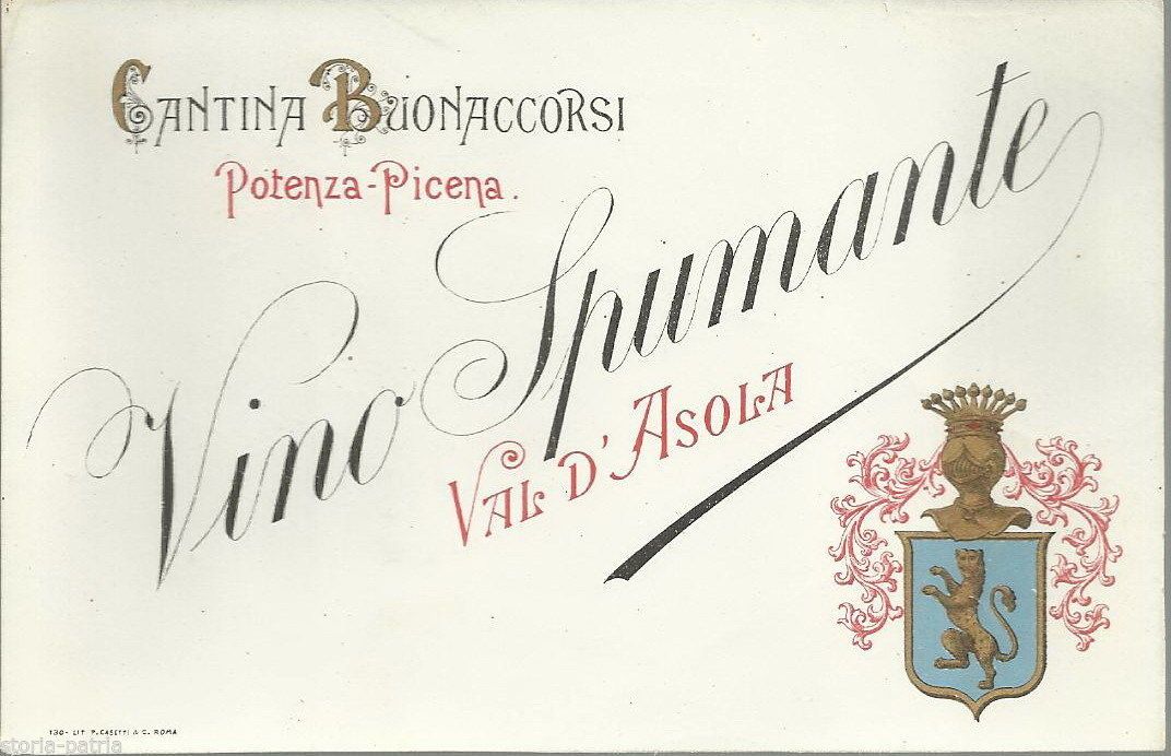 Etichetta Spumante Val d'Asola, Cantina Buonaccorsi, Potenza Picena