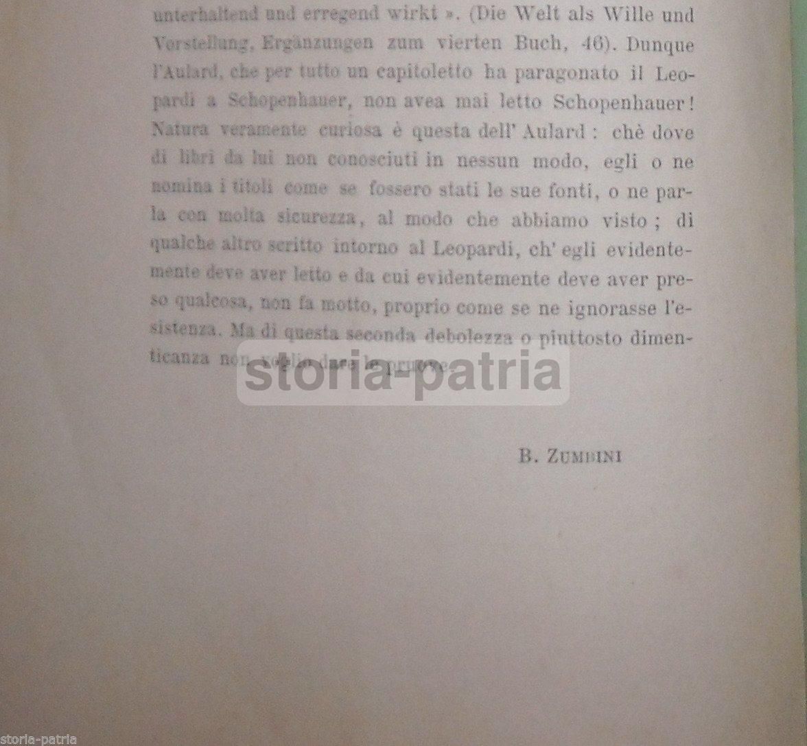 Zumbini: Un Nuovo Libro Francese Sopra Leopardi (1877)