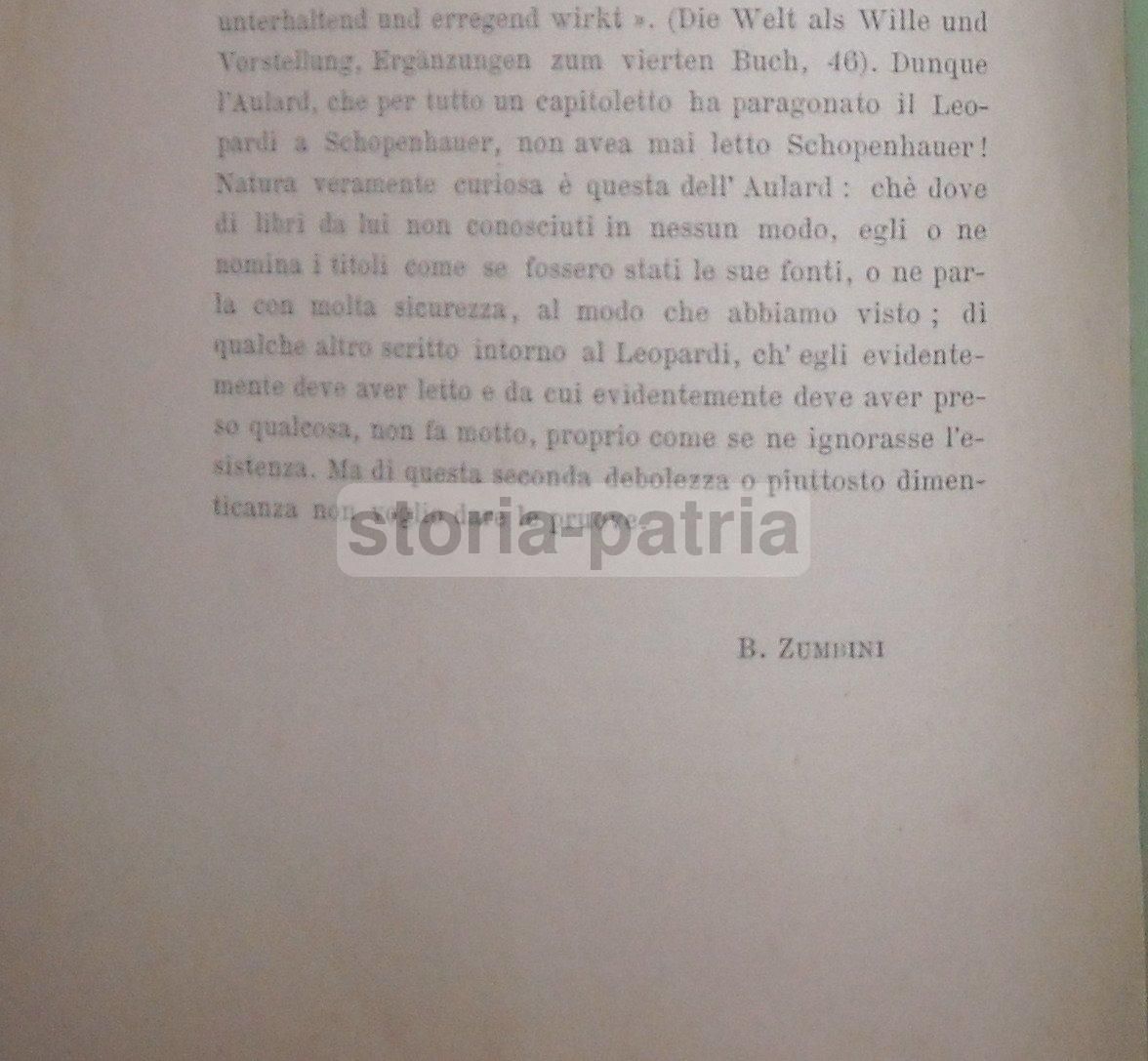 Zumbini: Un Nuovo Libro Francese Sopra Leopardi (1877)