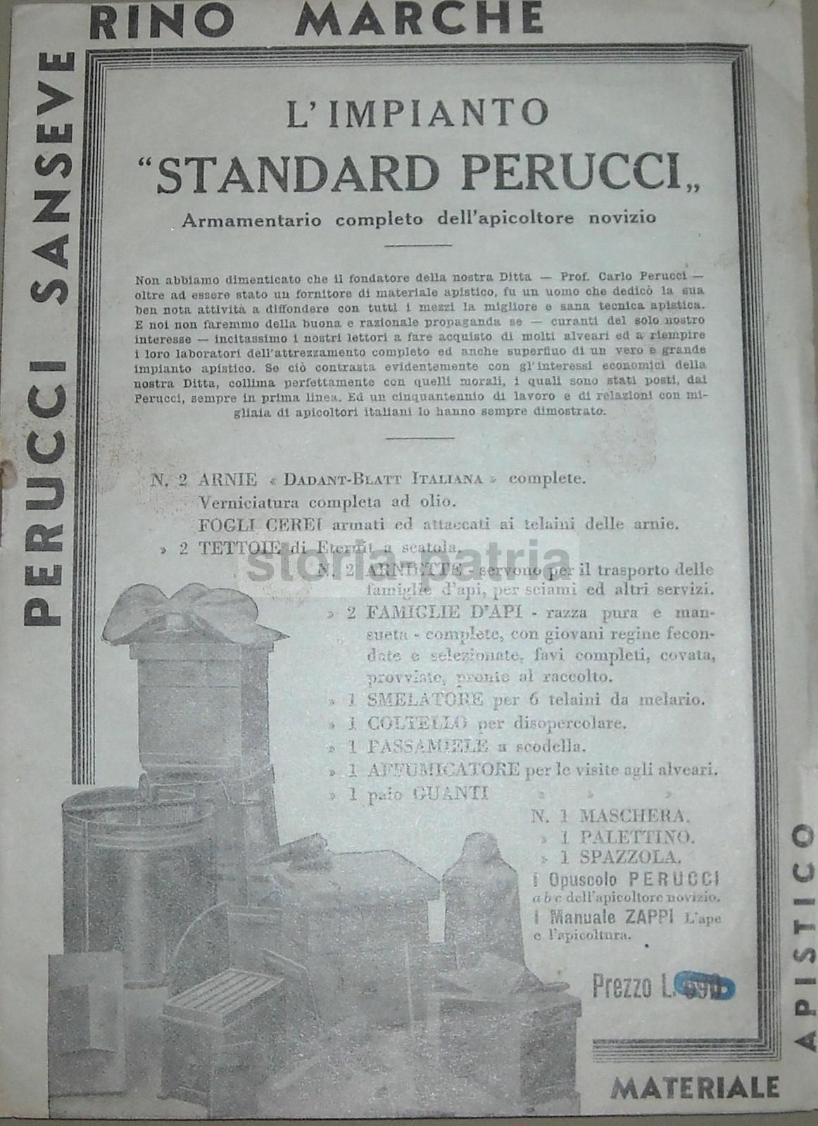 Catalogo Apicoltura Perucci 1940 Sanseverino Marche Arnie Miele