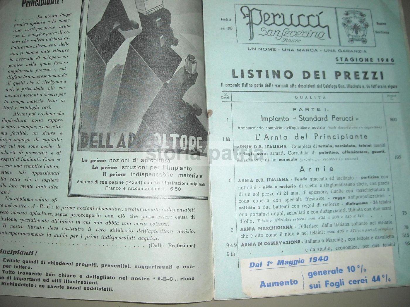 Catalogo Apicoltura Perucci 1940 Sanseverino Marche Arnie Miele