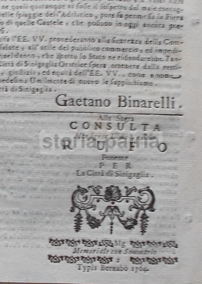 Peste E Quarantena Senigallia 1764 Gaetano Binarelli Dalmazia