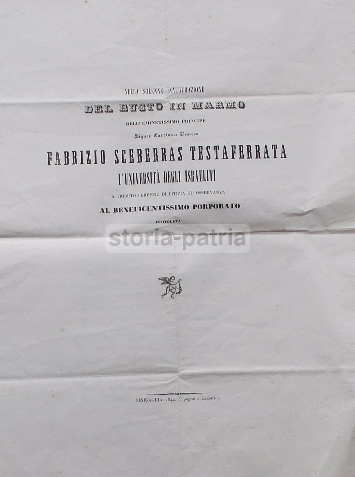 Inaugurazione Del Busto Del Cardinale Fabrizio Sceberras Testaferrata, Senigallia, 1842