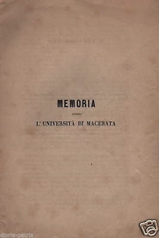 Memoria Intorno L'Università Di Macerata, 1868