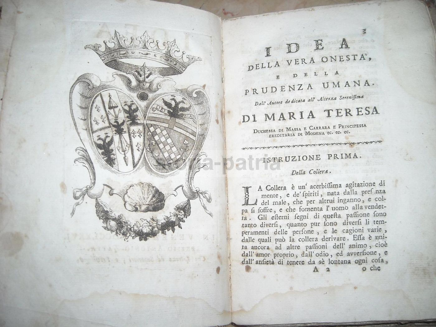 Idea Della Vera Onestà, De Rossi 1776 Venezia Zatta 5 Volumi Stemmi