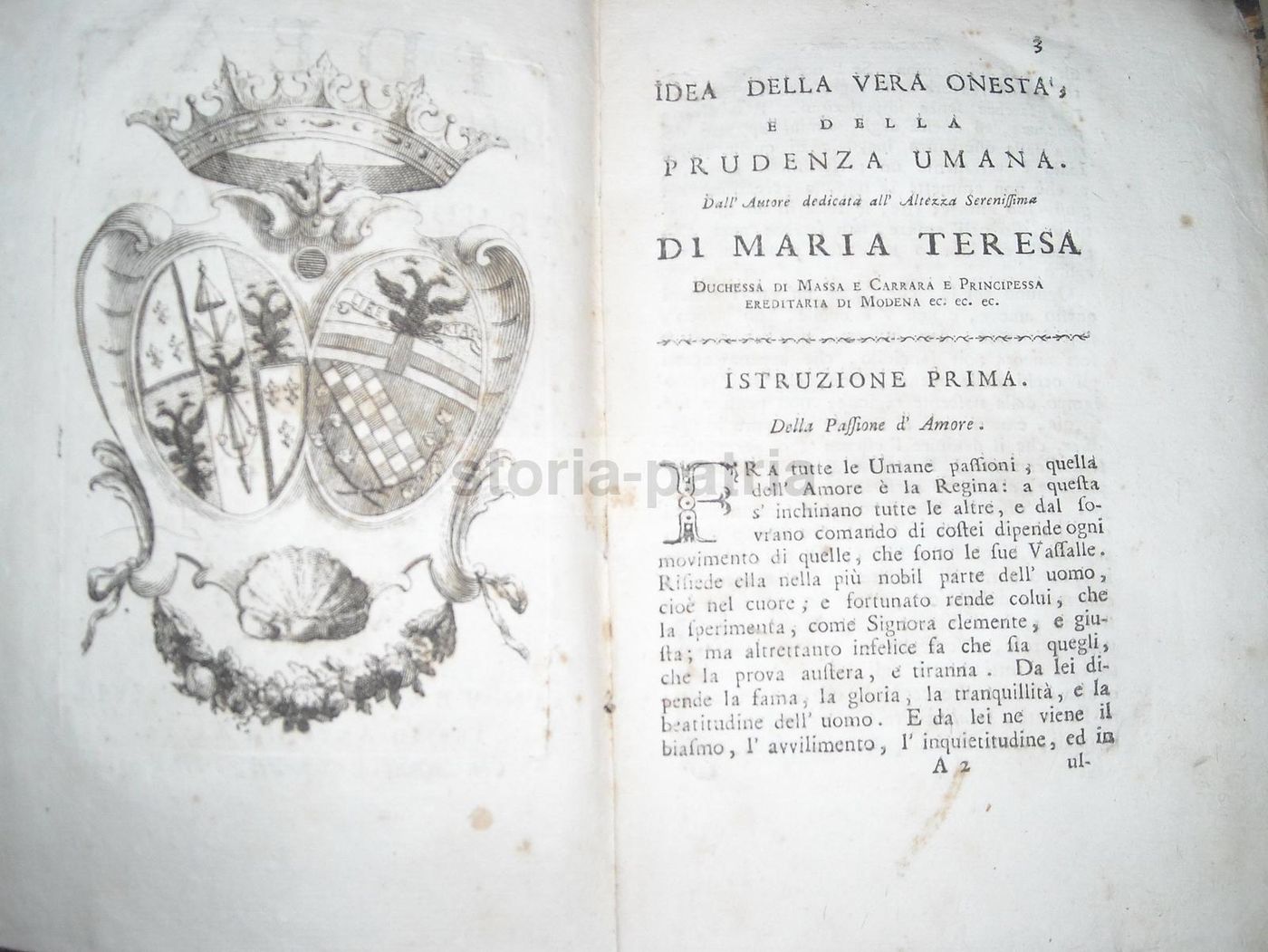 Idea Della Vera Onestà, De Rossi 1776 Venezia Zatta 5 Volumi Stemmi
