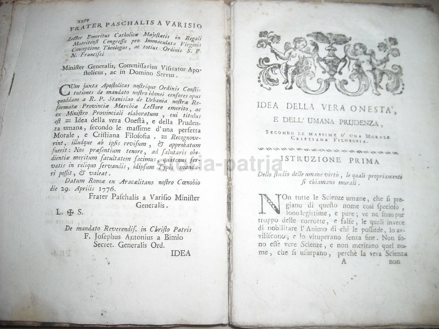 Idea Della Vera Onestà, De Rossi 1776 Venezia Zatta 5 Volumi Stemmi