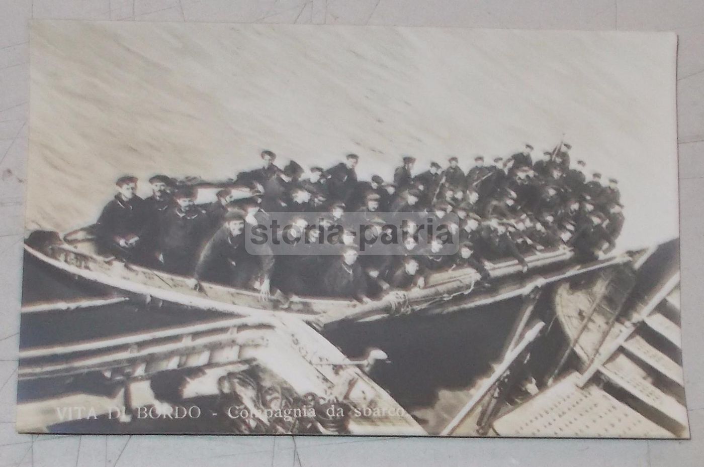 Foto Cartolina Compagnia Sbarco Marinai Taranto Filippi Anni '20