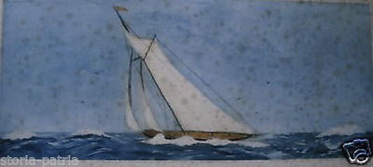 Incisione Originale Maxen 1937 Regata Velica Acquaforte Colorata