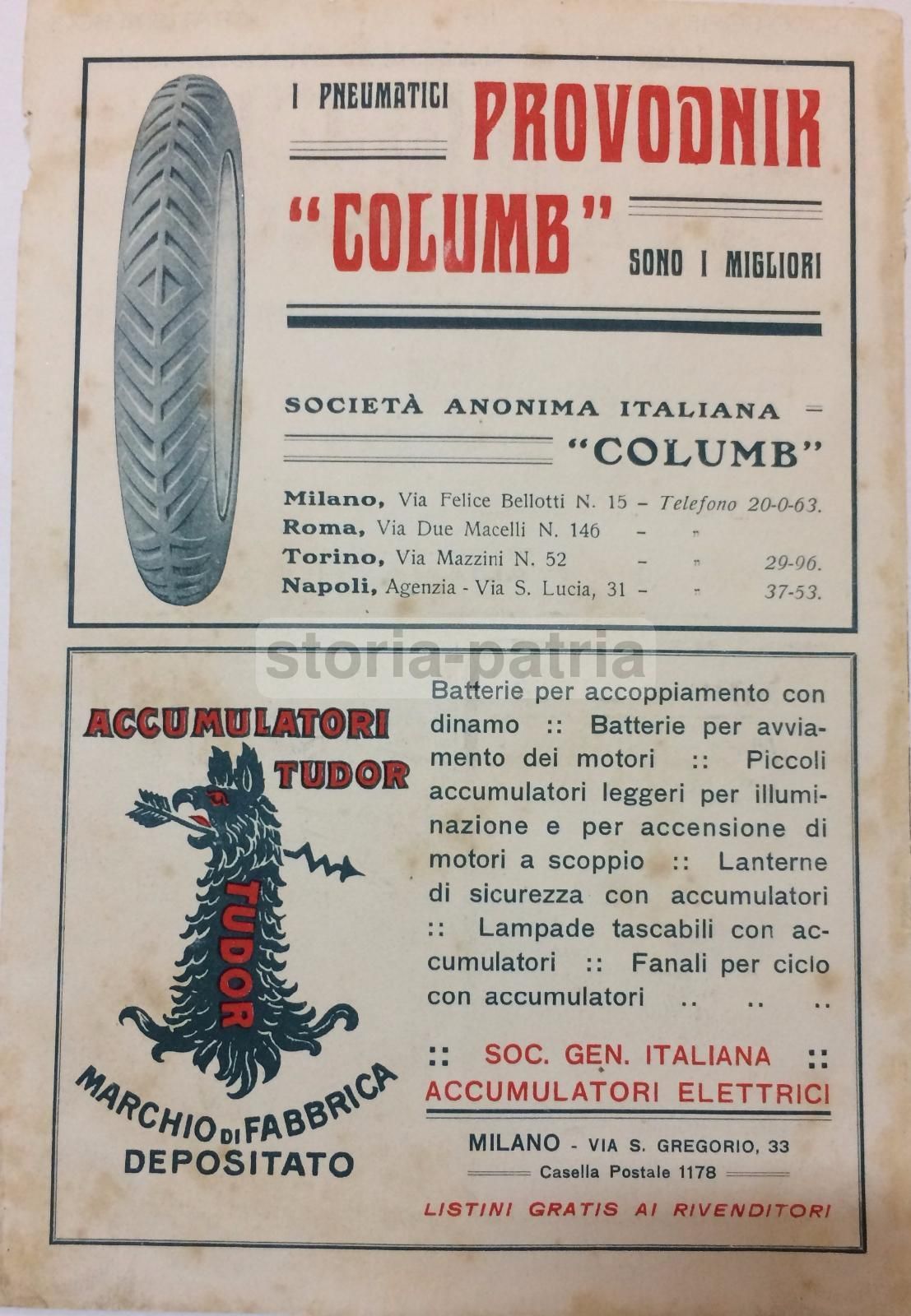 Pubblicità Marelli Ventilatori Elettrici 1914 Touring Club Italia