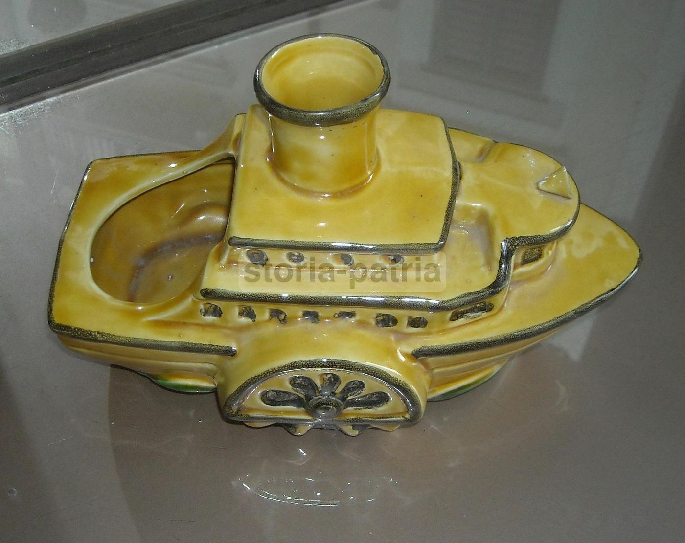 Vaporetto Ceramica Tosin Policroma Vintage Anni '50 Soprammobile