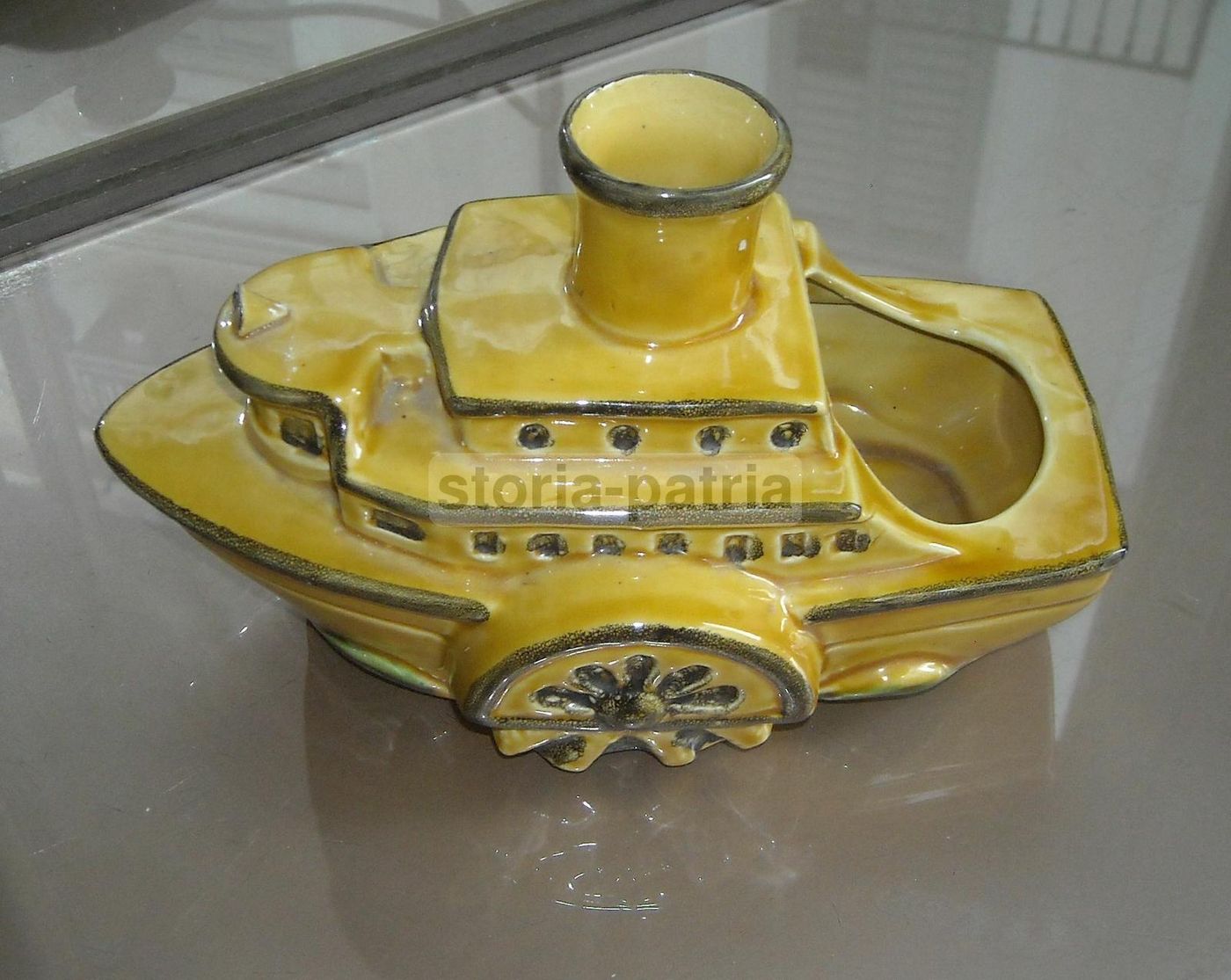 Vaporetto Ceramica Tosin Policroma Vintage Anni '50 Soprammobile