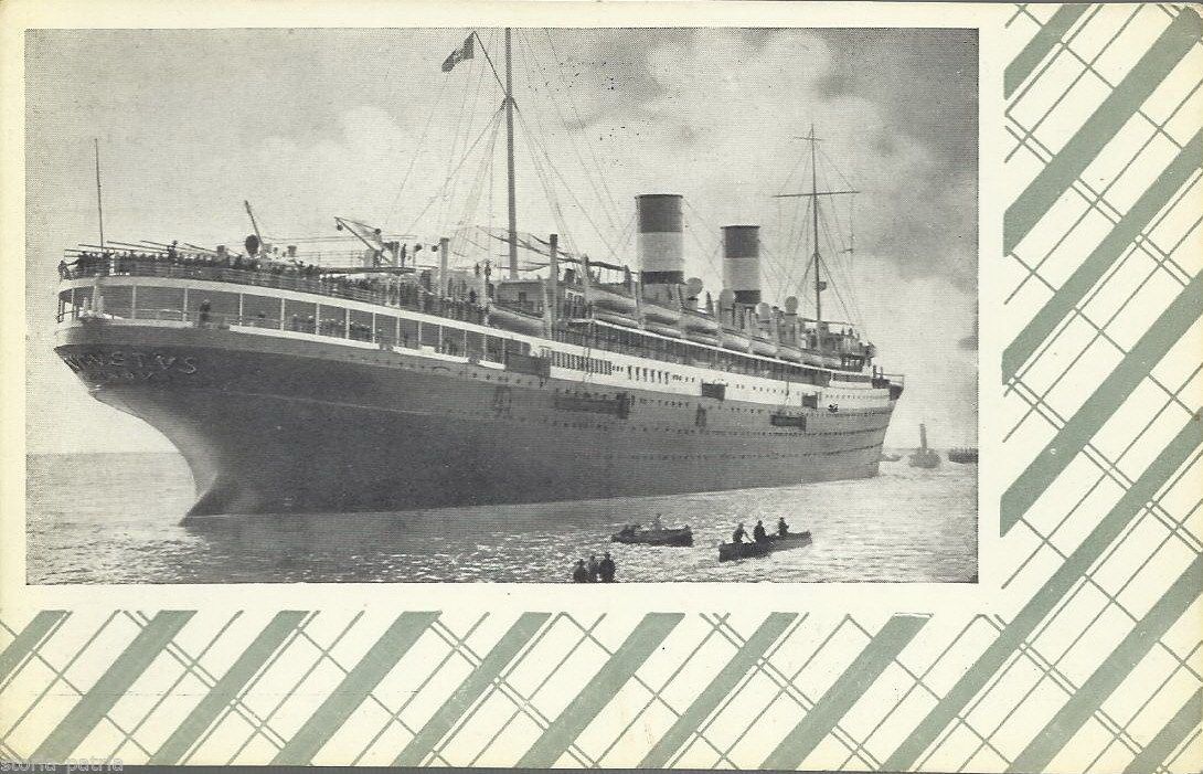 Cartolina Nave Augustus Navigazione Generale Italiana Anni '20