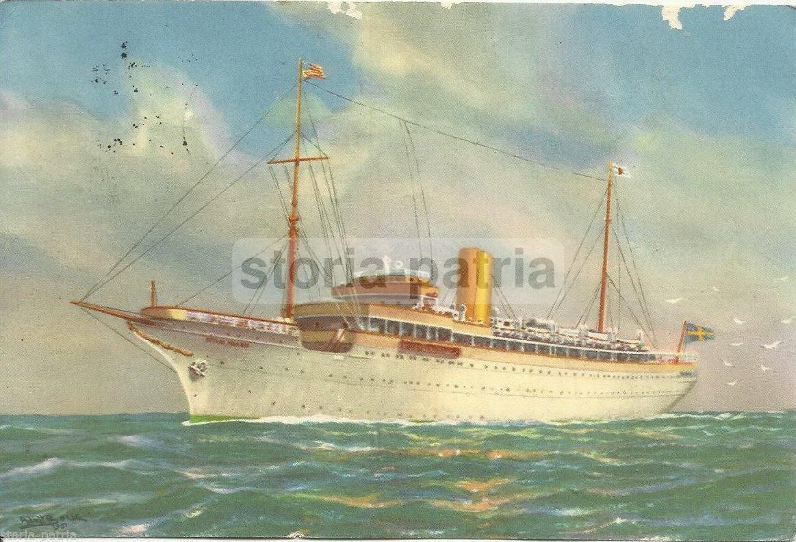 Cartolina Nave Stella Polaris Clipper Line Anni 60 Svezia