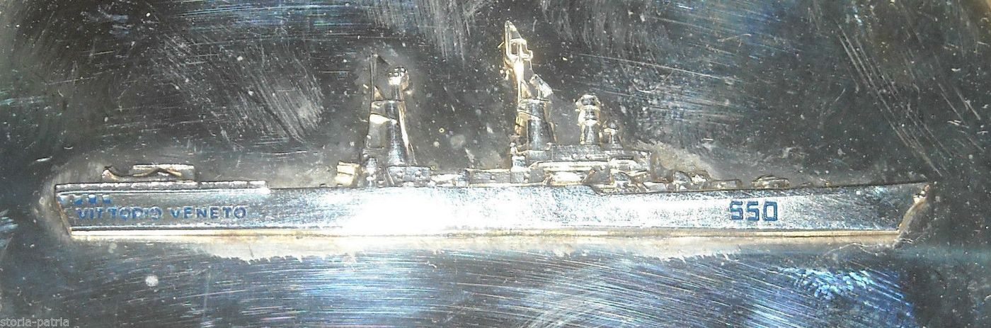 Posacenere Nave Vittorio Veneto In Metallo Argentato, Marina Militare
