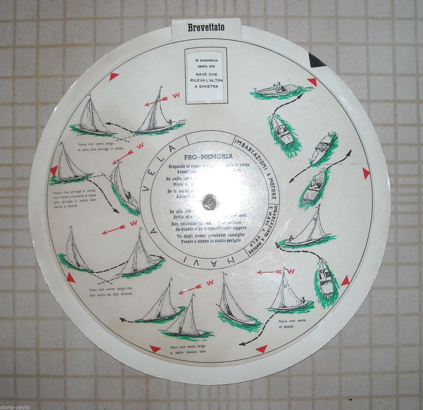 Disco Rotante Segnaletica Navale d'Epoca Marineria Navigazione