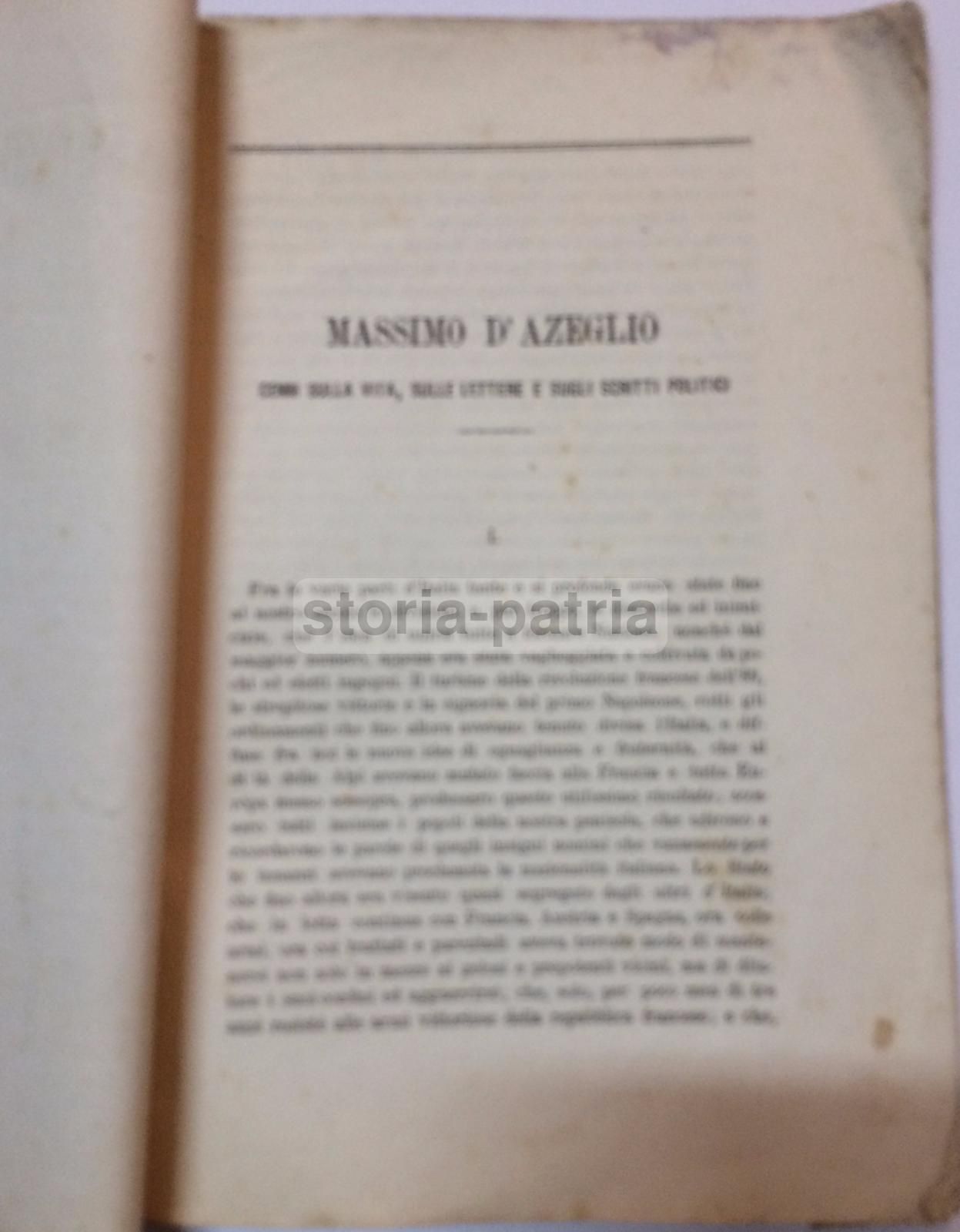 Massimo d'Azeglio: Profilo Bio Bibliografico Di Paolo Pavesio (1872)
