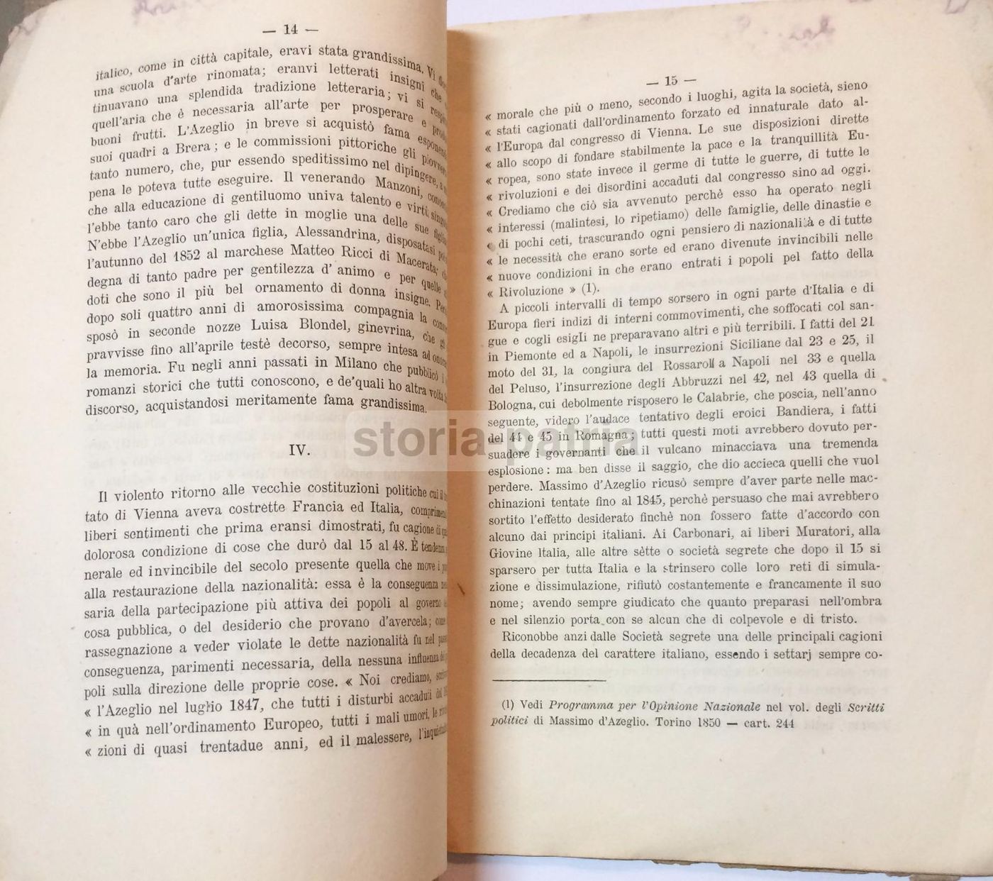 Massimo d'Azeglio: Profilo Bio Bibliografico Di Paolo Pavesio (1872)