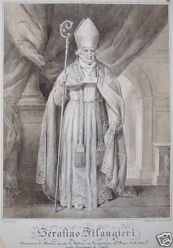 Litografia Arcivescovo Serafino Filangieri, Napoli E Palermo, XIX Secolo