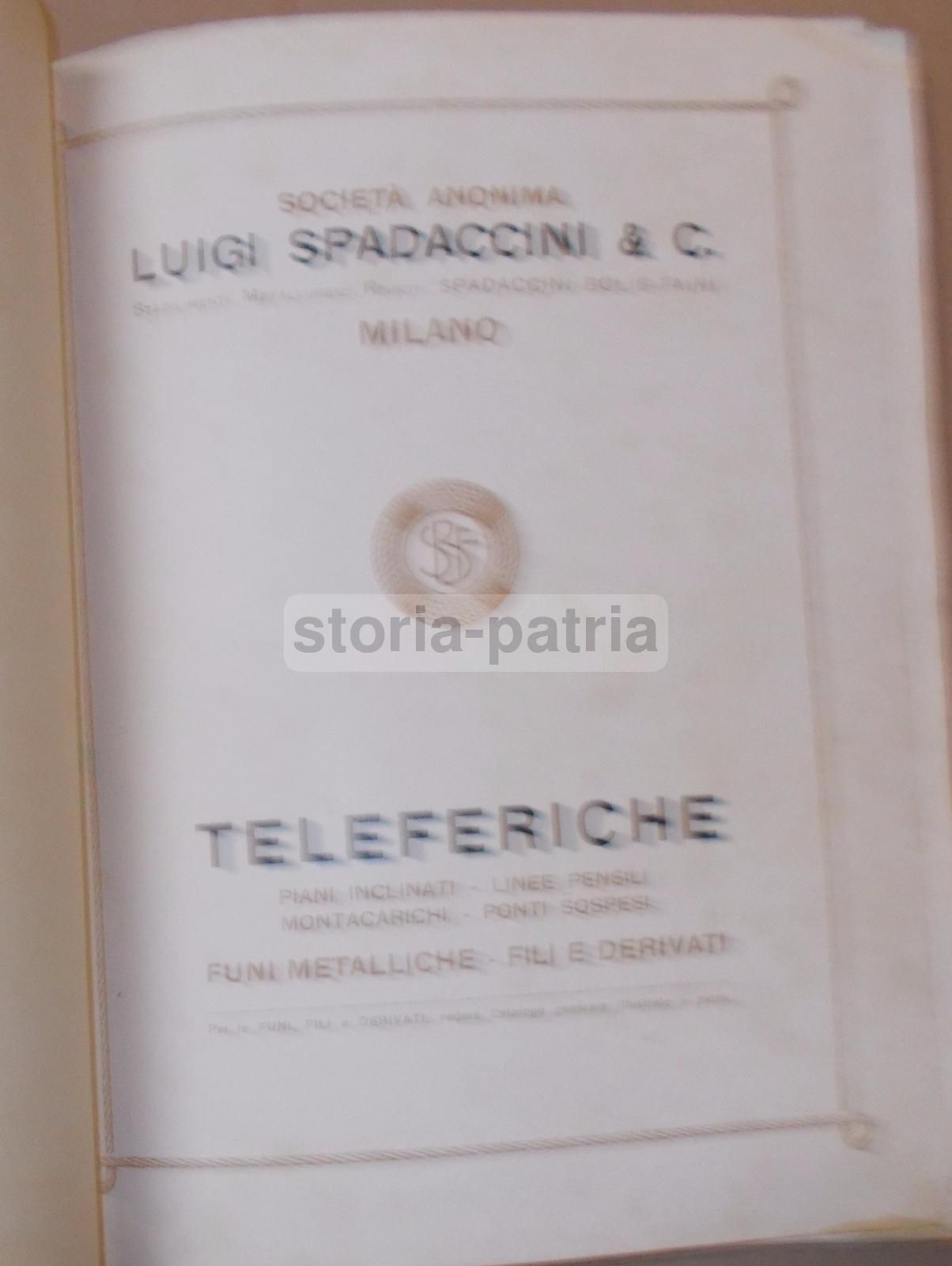 Catalogo Teleferiche E Funi Metalliche Spadaccini Milano, Prima Metà Del '900