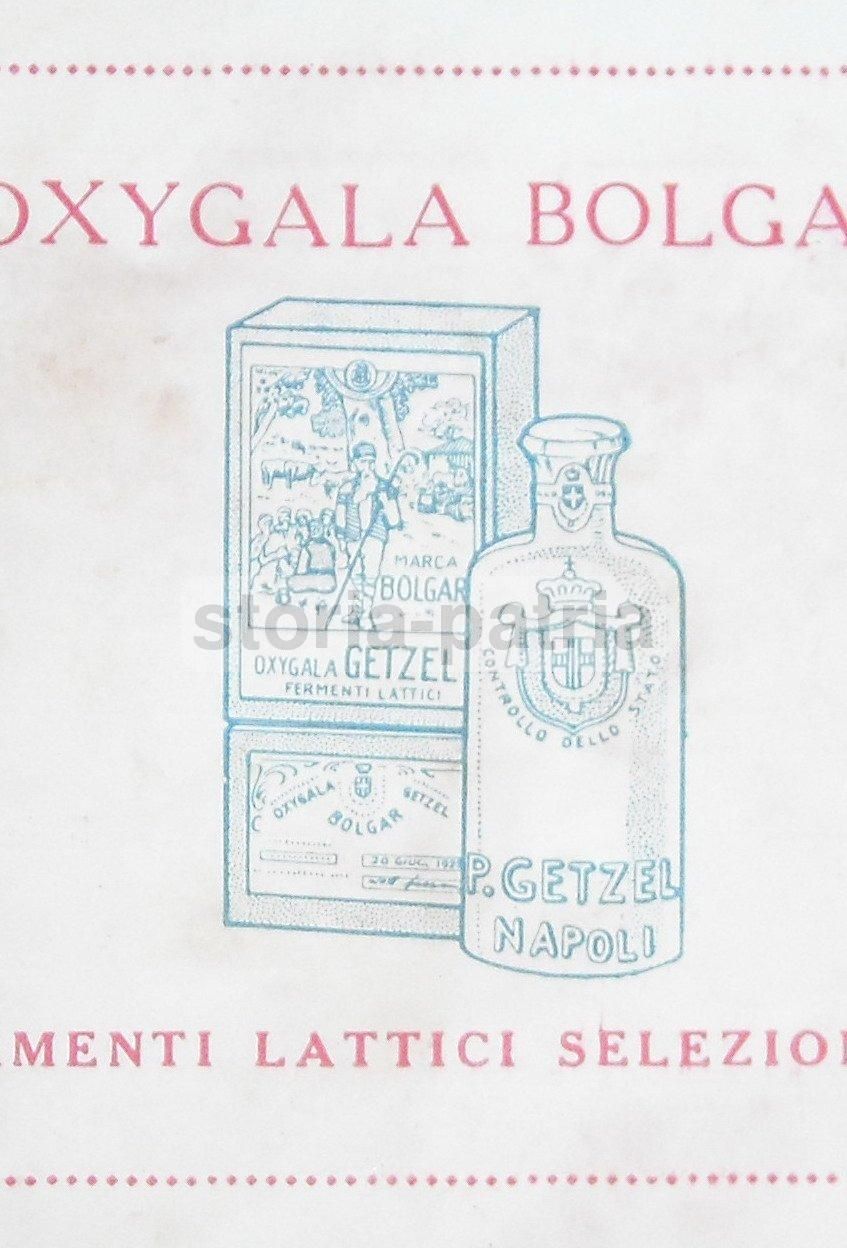 Calendarietto Pubblicitario Oxygala Bolgar 1926, Napoli