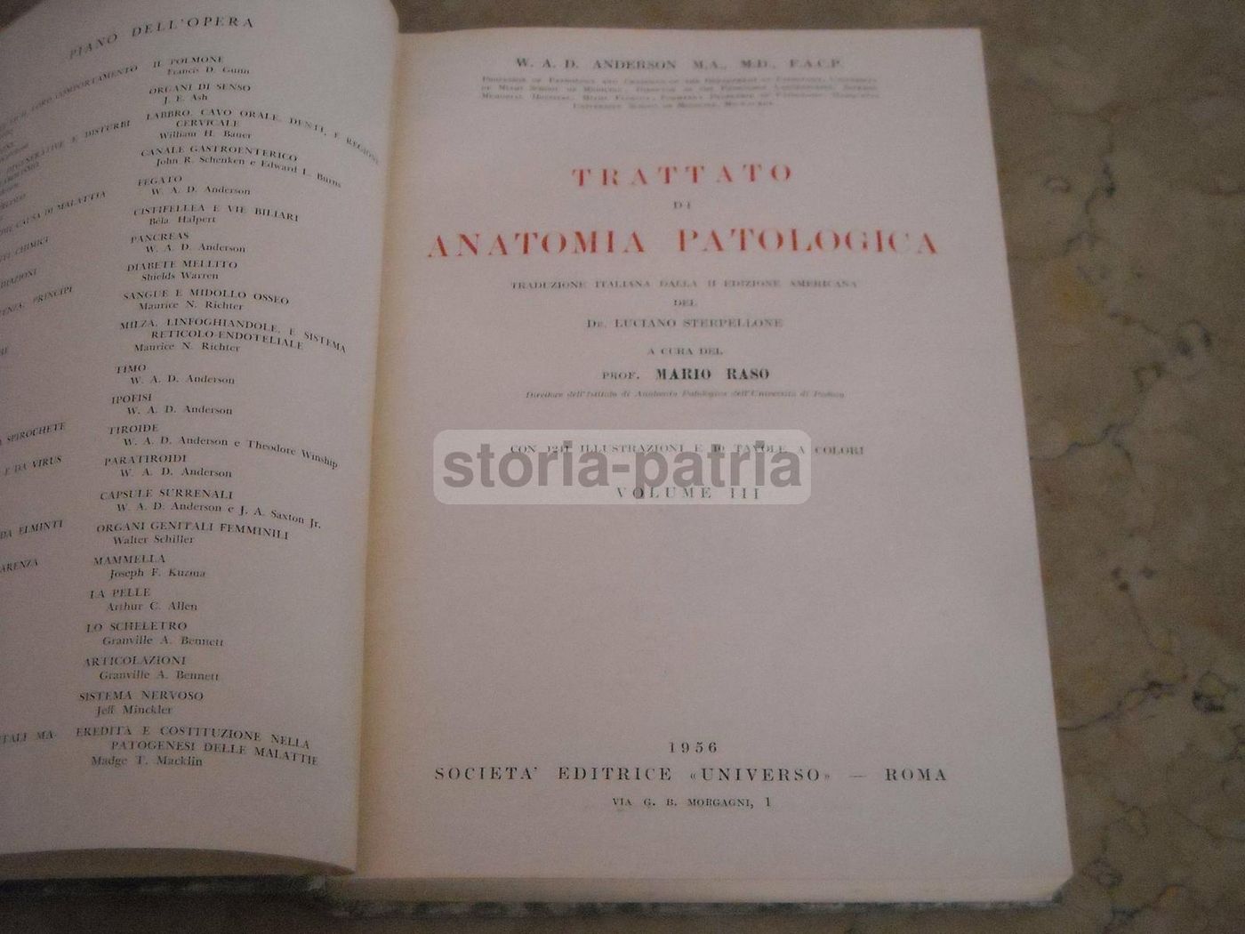 Trattato Di Anatomia Patologica Anderson 3 Volumi SEU 1956