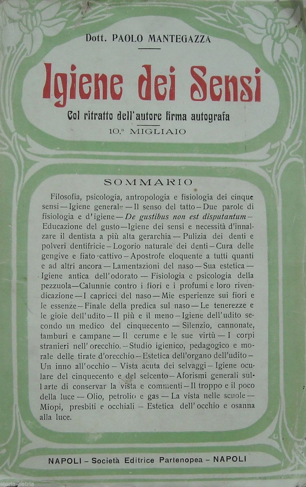 Igiene Dei Sensi Di Paolo Mantegazza, Napoli Primo '900