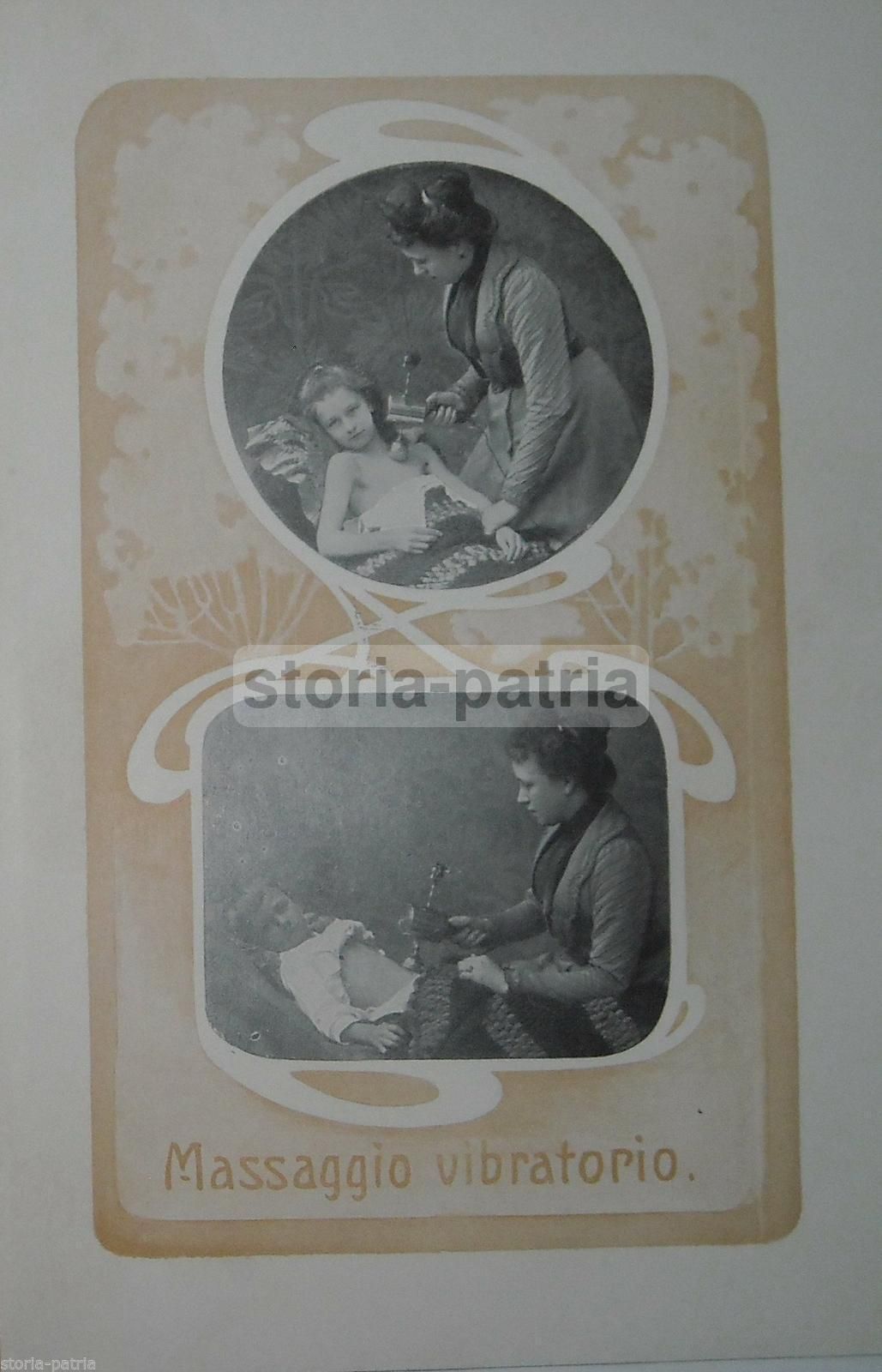 Stampa Antica Massaggio Vibratorio Bambini Medicina 1920