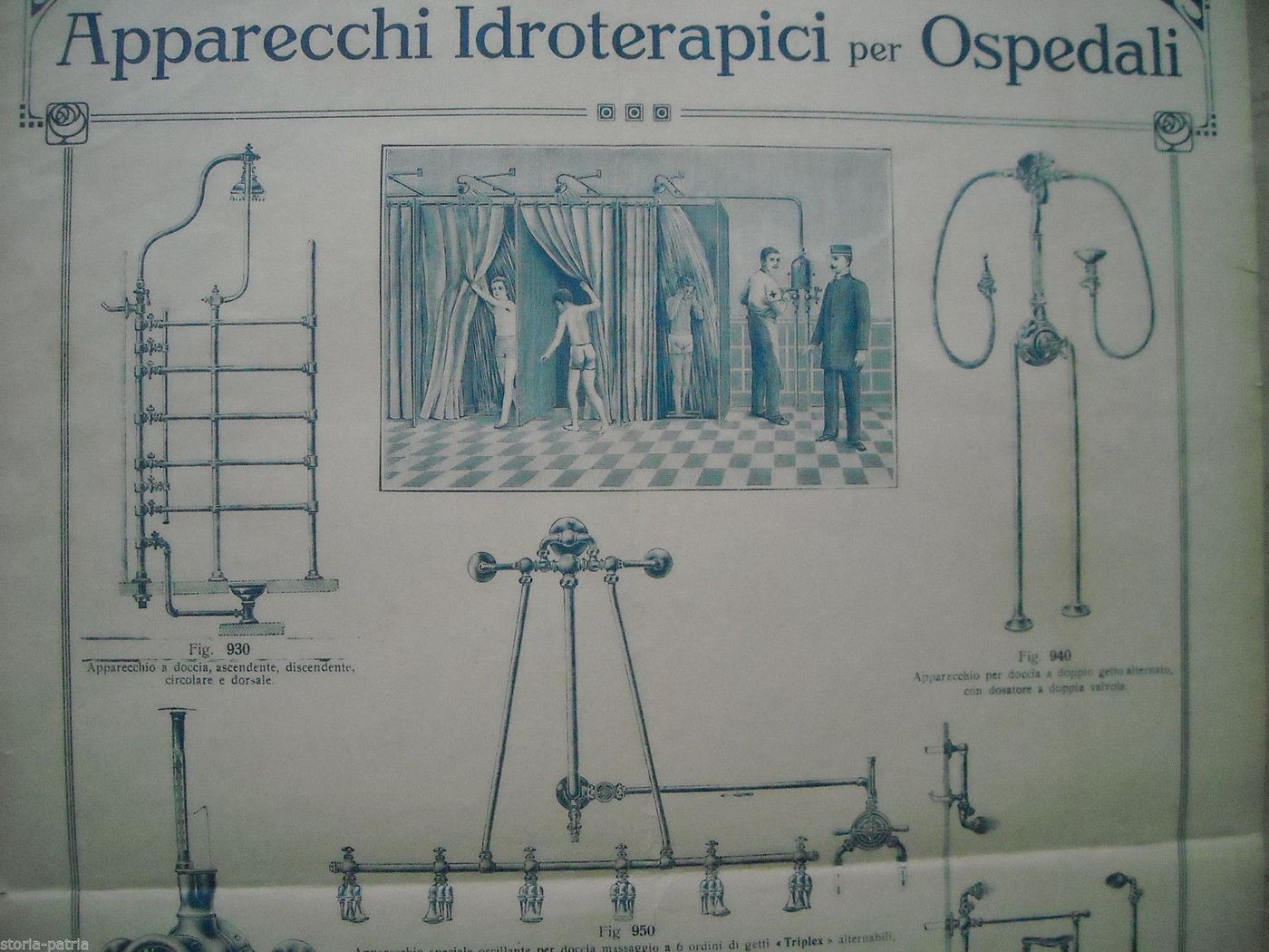Foglio Pubblicitario Apparecchi Idroterapici Per Ospedali 1900