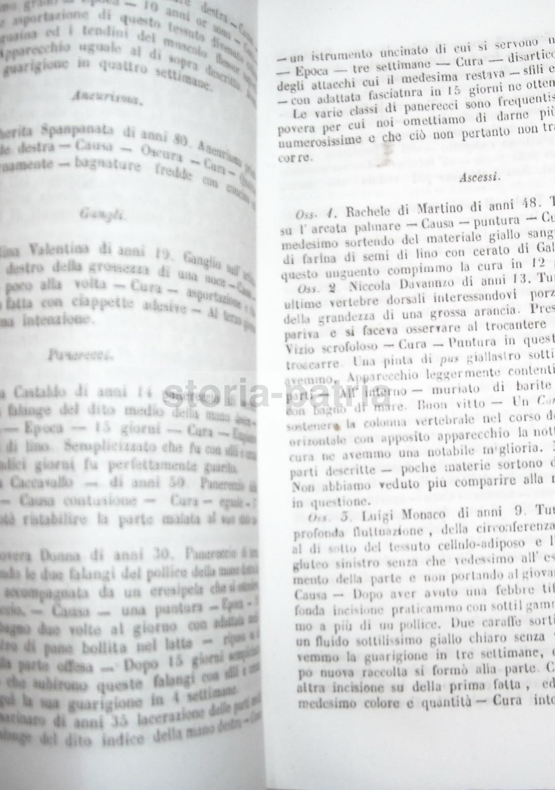 Osservazioni Patologiche Chirurgiche: Clinica Bruni, Napoli 1853
