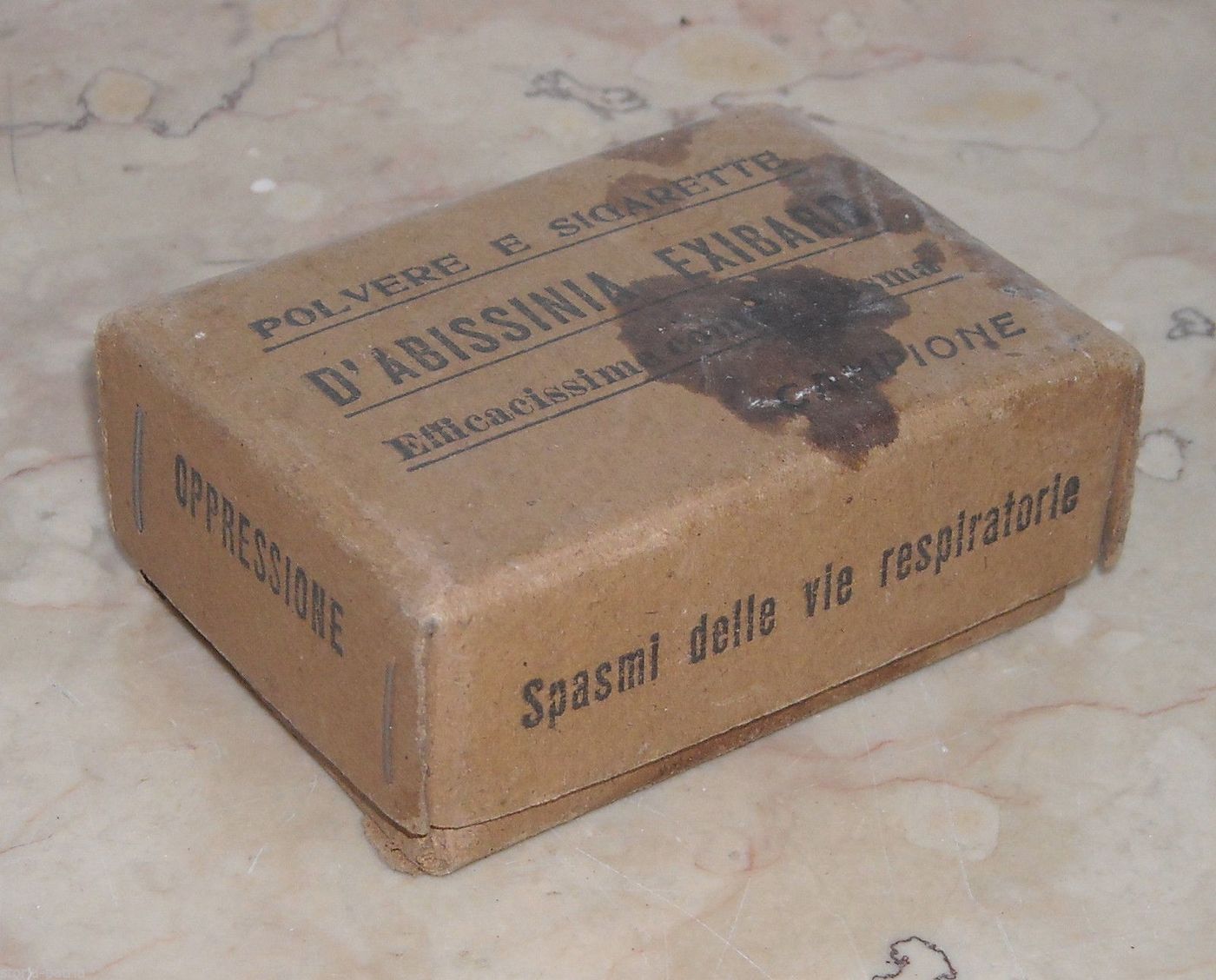 Scatola Pubblicitaria Antica Exibard Anti Asma Abissinia Anni '30