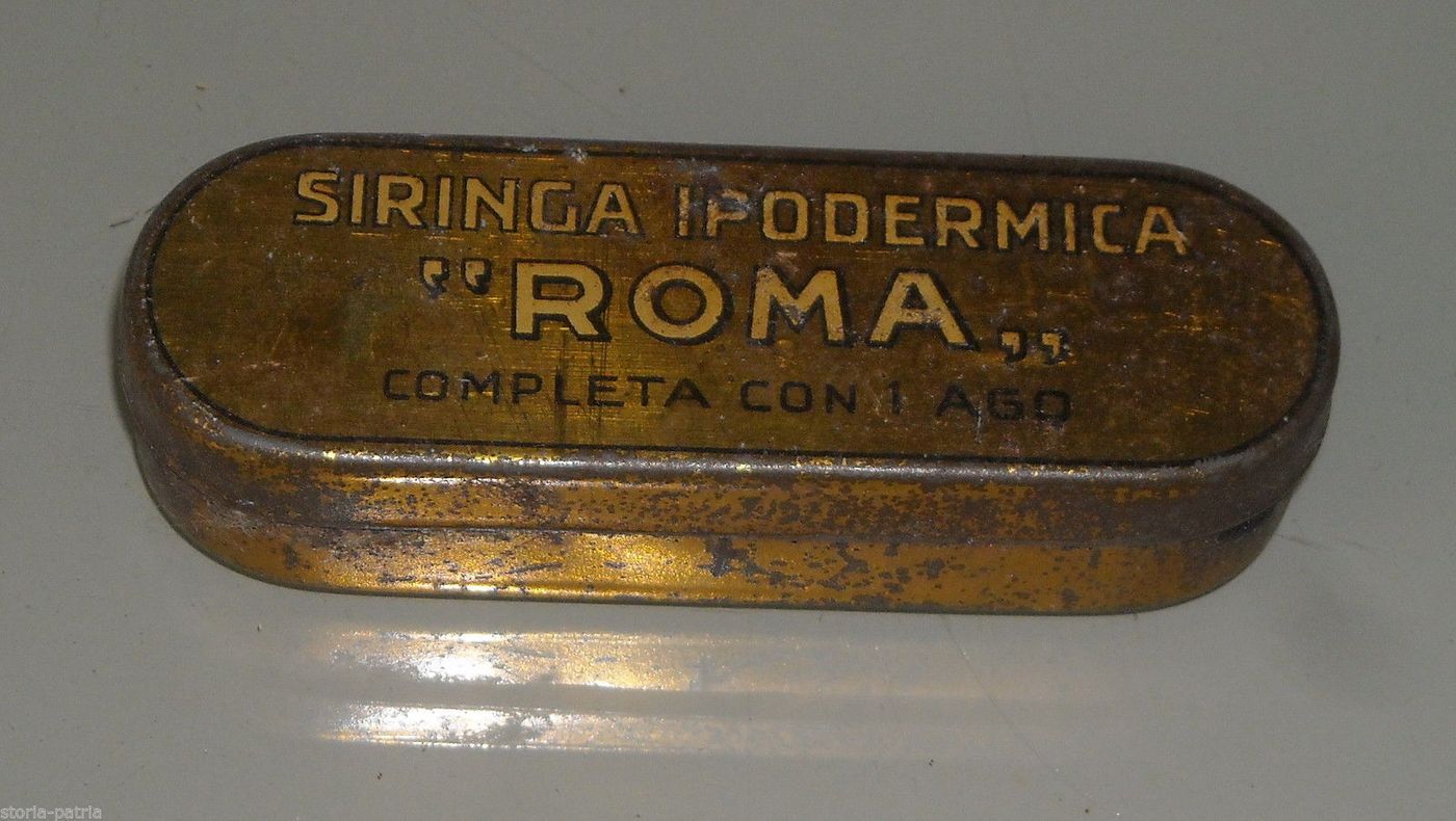 Astuccio Pubblicitario Siringa Ipodermica Roma, Anni '20 '30