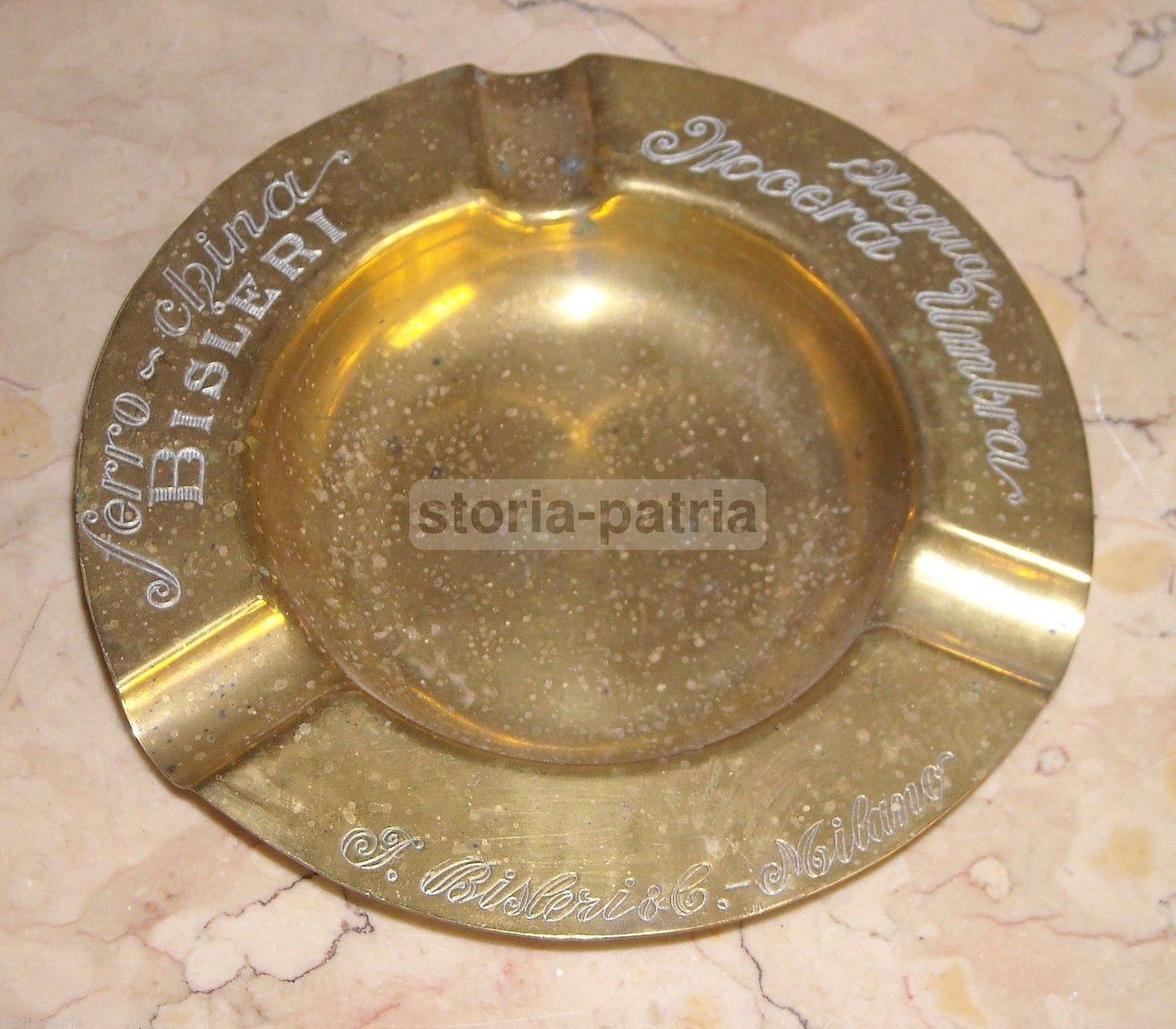 Posacenere Pubblicitario Bisleri Ferro China Nocera Umbra, Anni '30