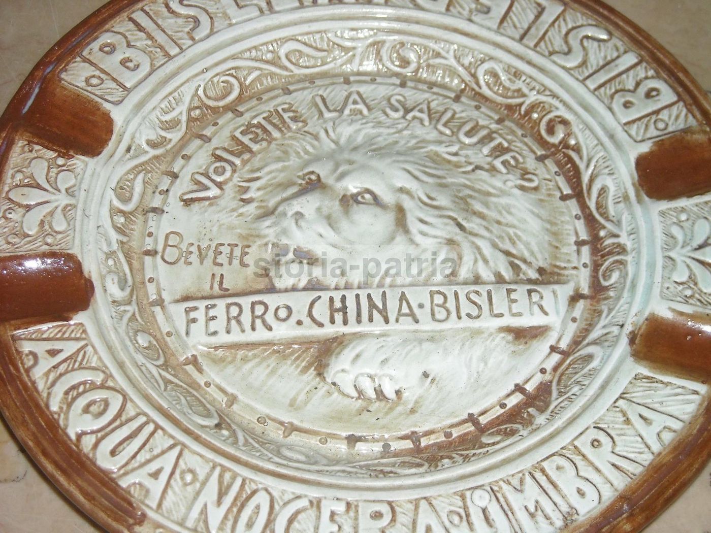 Posacenere Pubblicitario Bisleri Ceramica Civita Castellana Anni '30