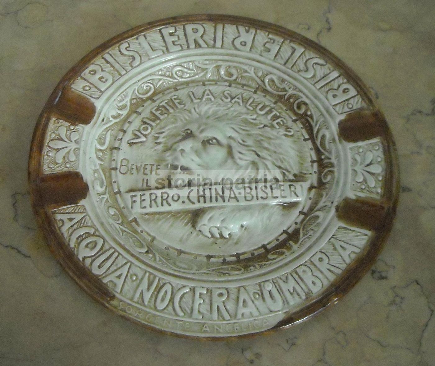 Posacenere Pubblicitario Bisleri Ceramica Civita Castellana Anni '30