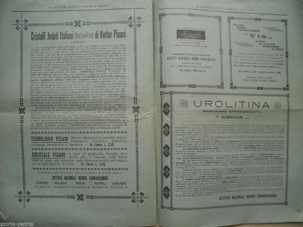 Il Risveglio Medico 1908 Abruzzo Molise Malaria Medicina Legale