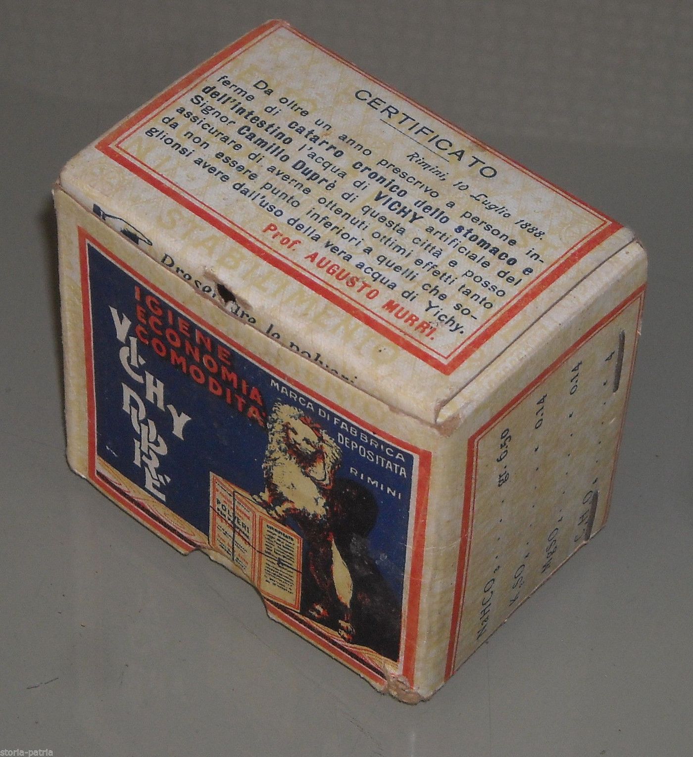 Scatola Polveri Vichy Artificiale Dupré Rimini Primo Novecento