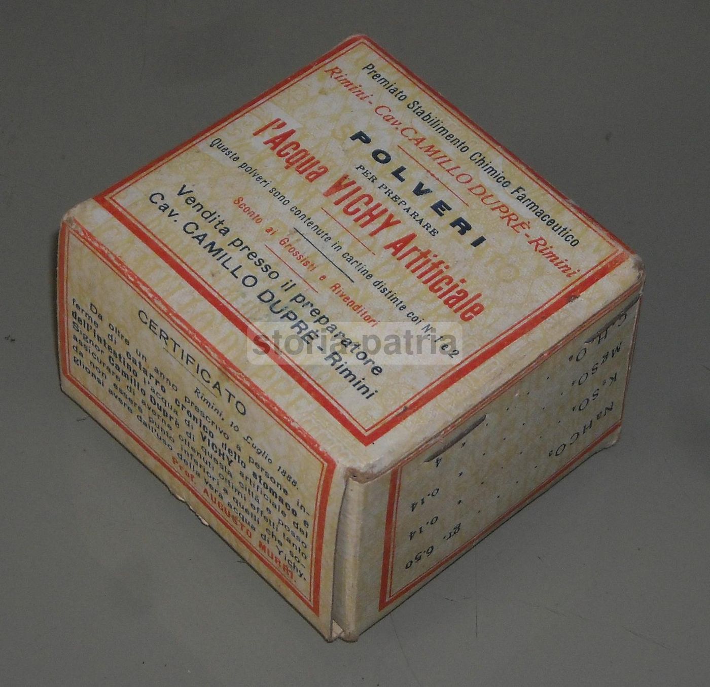 Scatola Polveri Vichy Artificiale Dupré Rimini Primo Novecento