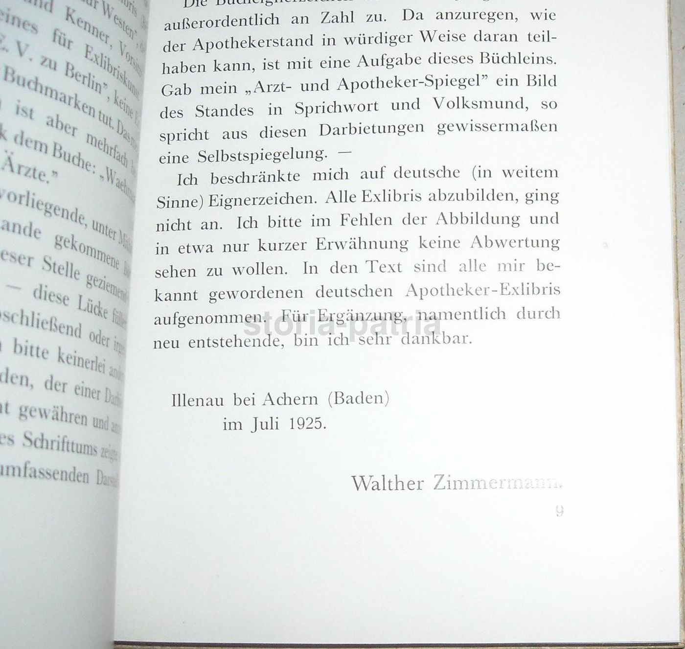 Exlibris Deutscher Apotheker Walter Zimmermann 1925   Farmacia