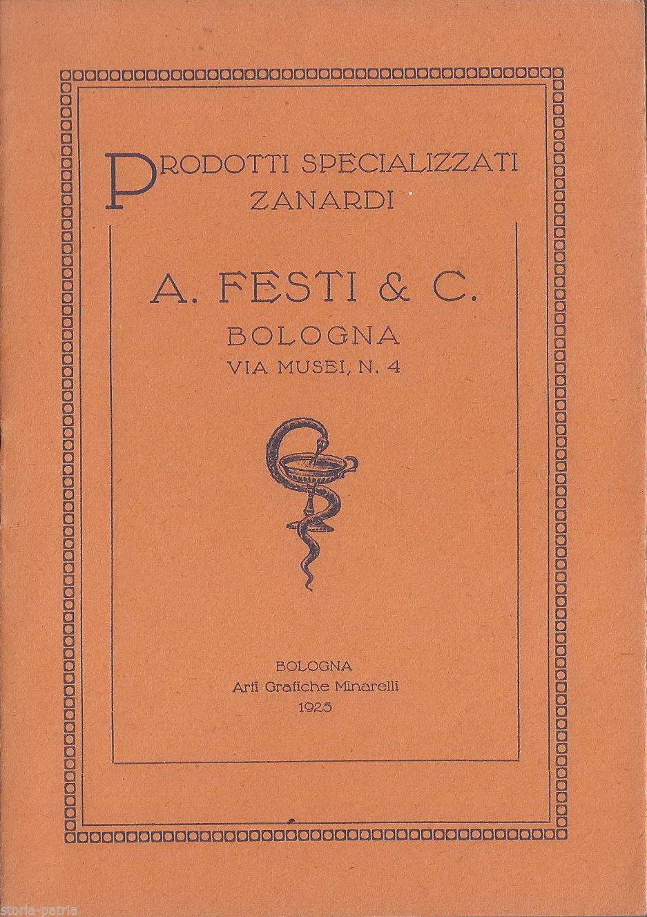 Catalogo Prodotti Zanardi Bologna 1925 Medicina Farmacia Bergamasco