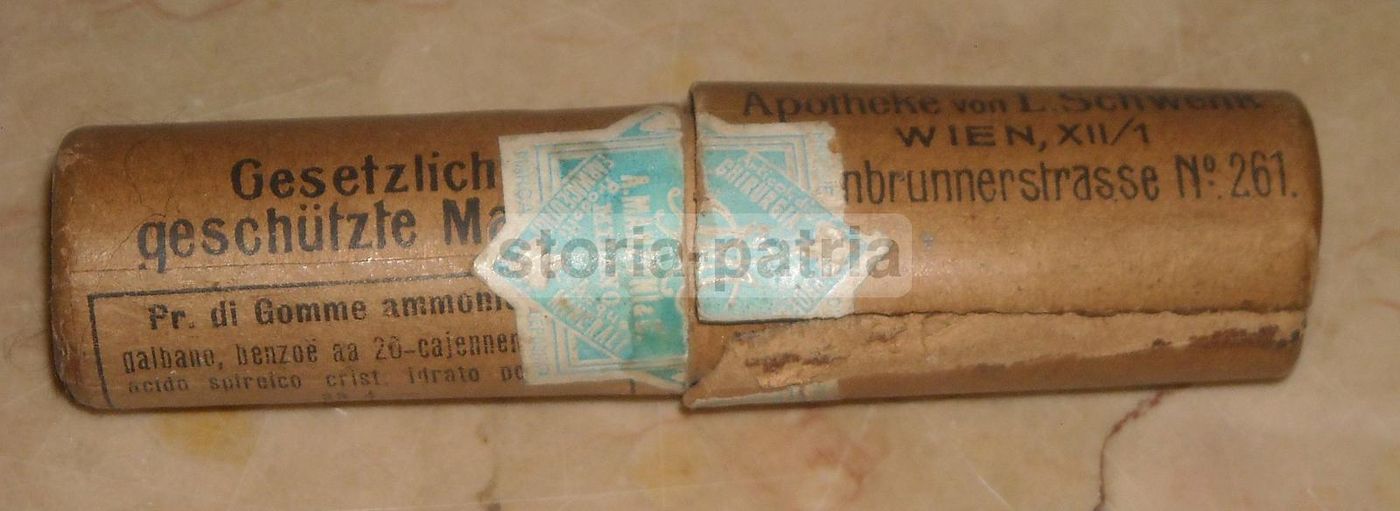 Astuccio Pubblicitario Farmacia Schwenk Vienna Garza Medica 1920