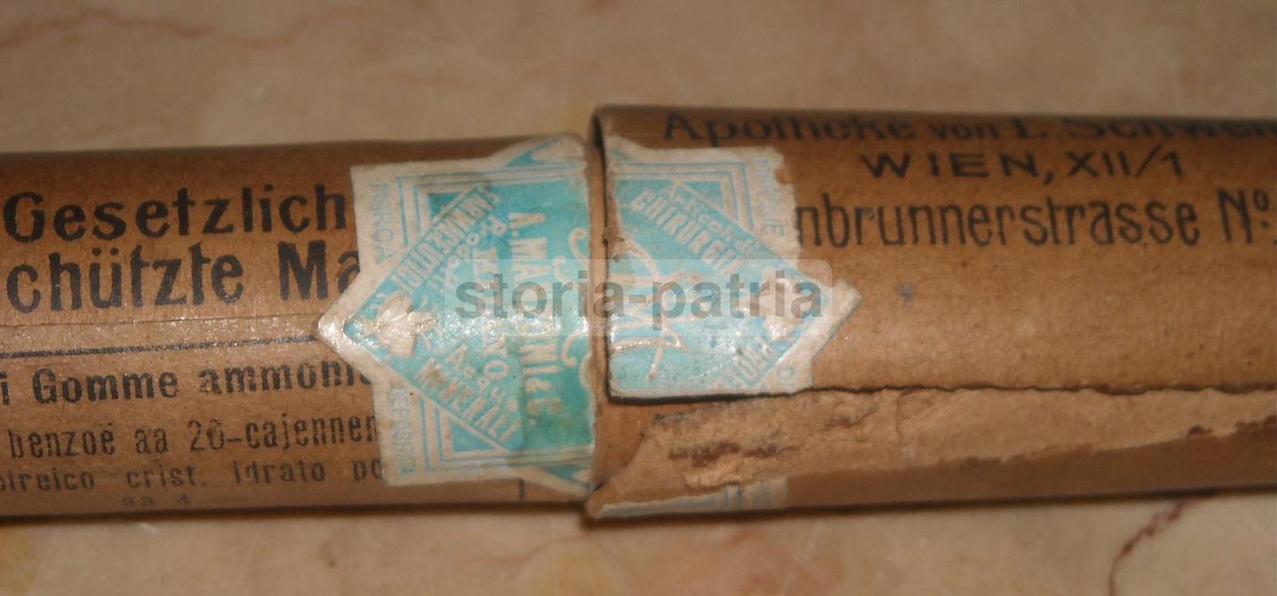 Astuccio Pubblicitario Farmacia Schwenk Vienna Garza Medica 1920