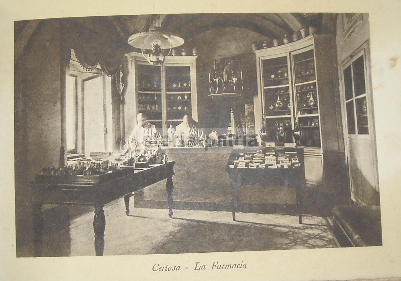 Farmacia Della Certosa Di Firenze: Stampa d'Epoca Con Monaci Certosini