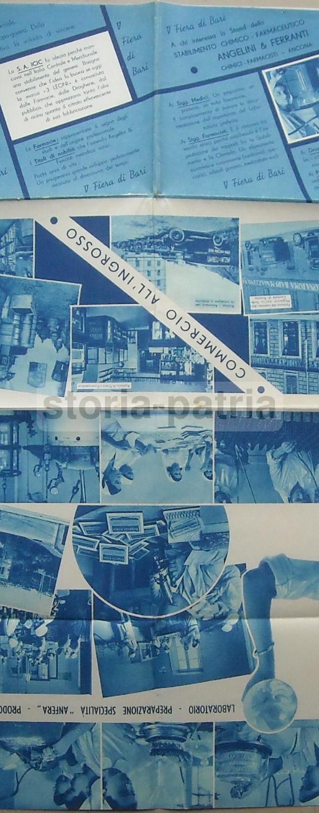 Pieghevole Pubblicitario Angelini & Ferranti, V Fiera Di Bari, Anni '30